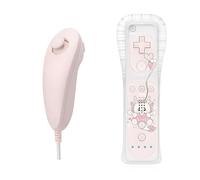 Qumox Remote Controller and Nunchuck Pink Compatible for Wii/Wii U Console (Motion Plus not included)