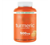 Qun Turmeric Gummies 500 mg, Gluten-Free, Non-GMO, Tangerine Flavour 60 Gummies
