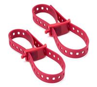 Qunature 2 Pack 46cm Cinch Straps with Buckle, Up to 62kg Heavy Duty Tool-Free Quick-Release Adjustable Tie Down Straps Reusable Accessories for Bikepacking, Skiing, Camping, Red