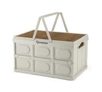 Qunature Camping Box Storage Box with Lid Foldable Storage Container Outdoor Camping Accessories Equipment Gear for Camping Travel Family Picnic 26L/ 55L/ 60L