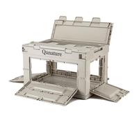 Qunature Camping Box Storage Box with Lid Foldable Storage Container Outdoor Camping Accessories Equipment Gear for Camping Travel Family Picnic 26L/ 55L/ 60L