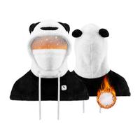 Qunature Winter Balaclava Ski Mask for Kids and Parents Panda-Design Warmer Fur Fleece Thermal Kids Hat Children Hooded Scarf Full Face Cover Mask Autumn Winter Outdoor Cycling, Skiing Black