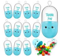Qunclay 12 Pcs Nurse Gifts Funny Nurse Appreciation Gifts Pill Shaped Candy Jar Containers Plastic Candy Holders Pharmacy Thank You Gift for Nurses W na Coworkers Pharmacist Office Party Favor