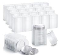 Qunclay 20 Pack 40.6mm Square Coin Tubes for Silver Eagles, Coin Holders for Morgan & Peace Dollars, 1oz Sliver Rounds, Archival Quality Collection Supplies(1.7×2.8 inch)