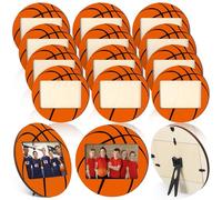 Qunclay 24 Pcs Basketball Picture Frame Wooden Photo Basketball Frame Sport Picture Tabletop Gifts for Athlete Coach Team Sports Party, Display 4'' x 6'' Photos