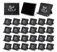 Qunclay 24 Pcs Cell Phone Stand Holder for Desk Adjustable Employee Appreciation Gift Bulk Desktop Tablet Holder with Inspirational Quote Thank You Gift for Team Office Coworkers Staff (Black)