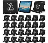 Qunclay 24 Pcs Employee Appreciation Gift Bulk Foldable Cell Phone Stand Holder Assorted Tablet Stand Holder Motivational Thank You Gift for Coworkers Staff Nurse Week Teachers Volunteers (Black)