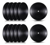 Qunclay 24 Pieces Blank Vinyl Records 7 Inch Black Vinyl Fake Albums Record for Room Wall Aesthetic Decoration Independent Aesthetics Room Decor DIY Projects