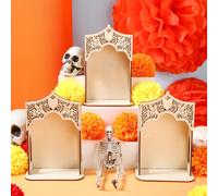 Qunclay 3 Pcs Large Dia De Los Muertos Altar Ofrenda Box, Poplar Plywood Self Painting Color Sacred Heart and Pigeon Papel Picado The Day of The Dead Supplies for Dia De Los Muertos Decorations