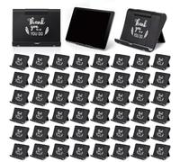Qunclay 48 Pcs Cell Phone Stand Holder for Desk Adjustable Employee Appreciation Gift Bulk Desktop Tablet Holder with Inspirational Quote Thank You Gift for Team Office Coworkers Staff (Black)