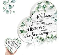 Qunclay In Loving Memory Wedding Sign Rustic Wooden Wedding Memorial Table Sign We Know You Would Be Here Today If Heaven Wasn't So Far Away Wood Sympathy Gift(White Backing)