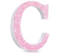 Qunclay Pink 5.7 Inch Crystal Diamond Letter C Wall Decor Gift for Christmas Party Wedding