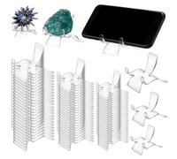 Qunclay Rock Display Stand 3 Sizes Crystal Stands for Display Sphere Acrylic Crystal Holder for Stones Rock Geodes Mineral Agate Coral Gemstone Small Collectibles(72 Pcs)