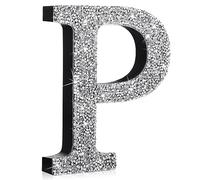 Qunclay Silver Crystal Diamond Bling Letters Crushed Diamond Decoration Wooden Letter with Screw and Hook Rhinestone Gift for Wedding Y2K Mcbling Bedroom