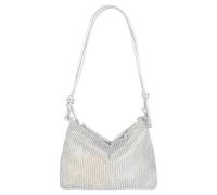Quniko Elegant Rhinestone Clutch Purse for Women Sparkly Evening Shoulder Bag,Wedding Bling Crossbody Handbag, Silver, One Size