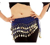QUNINE Belly Dance Costume Hip Belt Waist Scarf Skirt (Black One Size)