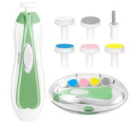 Baby Nail Trimmer Electric, 6 in 1 Baby Nail Clippers, Baby Nail File,Nail File Baby Grooming Kit Manicure Set for Toddler, Newborn or Adults (Green)