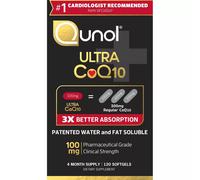 Qunol Ultra CoQ10 100 mg, Coenzyme Q10 + Vitamin E, 120 Softgels