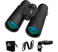 QUNSE Binoculars for Adults 12x42 with Phone Adapter Compact Binoculars Bird Watching Travel Sightseeing Hunting Wildlife Outdoor Sports Games and Concerts