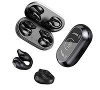 Quntee Bone Conduction Wireless Earbuds with Ear Clip - Bone Conduction Wireless Bluetooth Headphones - Mini Open Ear Bluetooth Earphones for Air Sports (S03 Black)
