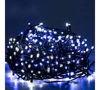 Quntis Christmas Lights Outdoor Battery Powered, 40m 300 Led Blue String Fairy Lights Decoration IP44 Waterproof with Timer 8 Modes for Garden Outside Indoor Home Xmas Tree Stairs Wall Party Birthday