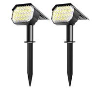 Quntis LED Solar Spot Lights Outdoor Garden, 2-in-1 Landscape Spotlights IP65 Waterproof Solar Garden Spotlights Outdoor Cool White for Yard Pathway Pool Porch Walkway Lawn Decoration-2 Pack