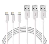 Quntis MFi Certified USB A to Lightning Charging Lead 3 Pack 1M White | Reliable High-Speed Sync and Power Wire Compatible with iPhone 14 13 12 11 Pro Max Xs Xr X 8 7 6 Plus 5s SE, iPad, and iPod