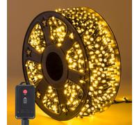 Quntis Rechargeable Battery Christmas Cluster String Lights, 25M 1000LED | Warm White, 8 Modes With Timer & Memory Function, Waterproof for Xmas Tree Garden Festive Party Indoor Outdoor Decoration