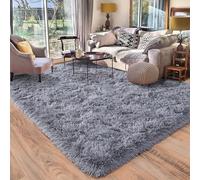 Quntue Rugs for Bedroom Living Room, Area Rug 4x6 Fluffy Soft Shaggy Modern Floor Carpet for Kids Boys Girls Room, Plush Fuzzy Dorm Rug for Home Decor Aesthetic, Grey