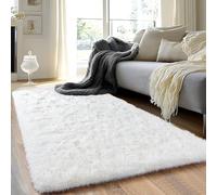 Quntue Runner Rugs for Bedroom 2x6 Rug Runners for Hallways Non Slip Soft Shag Bedside Rug, Fluffy Area Rug Throw Rugs for Living Room, Floor Carpet Runner for Nursery Kids Dorm, Cream White