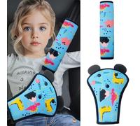 QUNXON Children's Seat Belt Pad Set, Adjustable Car Seat Belt Pads, Waist Belt Pads, Removable Belt Protection, Children's Car, Shoulder Pad/Belt Protector for More Comfort on the Travel (Dinosaur