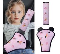 QUNXON Seat Belt Pad Children's Set, Adjustable Car Seat Belt Pad Children | Waist belt pad car children, planet theme removable seat belt protector car children for more comfort on the journey (pink)