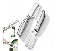 QUNZIDRESS 2 in 1 Multi Functional Vegetable Peeler with Bottle Opener and Handle Stainless Steel Blade Kitchen Tool for Sugar Cane Potato Fruit Pineapple Pumpkin Papaya Carrot Veggie Peeler