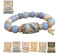 QUNZIDRESS 2026 Limited Edition Bracelet with Premium Gift Box, Multicolor Beads Elastic Stretch Design, Blessing Bracelets for Women Elastic Gemstone Beaded Bracelet for Party Birthday Favors