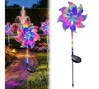 QUNZIDRESS 360° Solar Wind Spinners with Led Lights, 2Pack Windmill for Yard & Garden Decor, Solar Powered Outdoor Decorative Lights with Kinetic Wind Sculptures,for Yard Lawn Patio Pathway Decor Gift