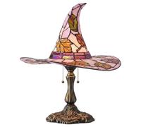 QUNZIDRESS Halloween Night Light Witch Hat Maple Leaf Resin Table Lamp
