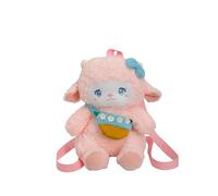 QUNZIDRESS Kids Sheep Bag Cute Lamb Plush Backpack Birthday Gift | Soft Fluffy Animal Doll Shoulder Bag Adjustable Pink Strap Roomy Storage Daily Outing Girl Gift