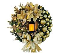 QUNZIDRESS Lighted Snow Pinecone Wreath - Christmas Advent Decor for Front Door Party New Year