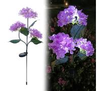 QUNZIDRESS Solar Garden Lights Outdoor Hydrangea Flower Lights, Colorful Ground Plug Hydrangea Flower Light for Pathway Patio Backyard Landscape Yard Decor, Garden Decoration, 10H Lighting Time