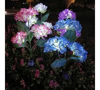 QUNZIDRESS Solar Garden Lights Outdoor Hydrangea Flower Lights, Colorful Ground Plug Hydrangea Flower Light for Pathway Patio Backyard Landscape Yard Decor, Garden Decoration, 10H Lighting Time