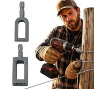 QUNZIDRESS Wire Twister Tool for Drill with 1/4in Hex Shank Rebar, Wire Nut Twister, Multifunctional Iron Wire Twister/Knotter, Winding Tool & Twisting Sleeve, Universal Drill for Construction & Fence