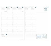 Quo Vadis 015874Q Agenda MINISTER Multilingual Year 2023 Format 16x24 cm Weekly 13 Months December-December White Paper Replacement Agenda Blisterated Cover in Recycled White Cardboard