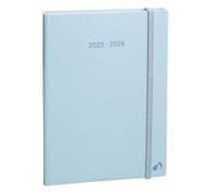 Quo Vadis - 16 Month Calendar - 2025-2026 - Noteplan - Weekly Diary - Multilingual - Pastel Colours - Light Blue - 16 Months September to December - 15 x 21 cm