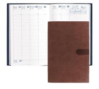 Quo Vadis 2026 Minister - Weekly/Monthly Planner - 12 Months, Jan. to Dec. - 6 1/4 x 9 3/8" - Smooth Faux Suede Texas Chocolate Cover- Time Management Appointment Organizer