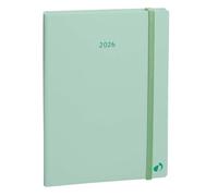 Quo Vadis - Diary - 2026 - Minister - Weekly Planner - Multilingual - Pastel - Light Green - 13 months from December to December - 16 x 24 cm - Clairefontaine White Paper - Made in France