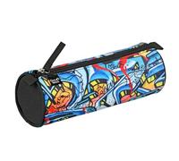 QUO VADIS - Pencil case - Round - Graffiti - Multicoloured - 8 x 23 x 8 cm - Canvas (Polyester) - 1 Compartment(s)