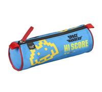 QUO VADIS - Pencil case - Round - Space Invaders - Multicolor - 23x8x8cm - Canvas (Polyester) - 1 Compartment(s) - Visual Score
