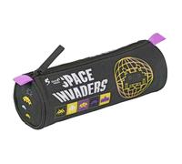 QUO VADIS - Pencil case - Round - Space Invaders - Multicolor - 23x8x8cm - Canvas (Polyester) - 1 Compartment(s) - Visual Warning