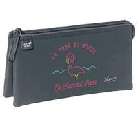 Quo Vadis Shaman Pencil Case with 3 Compartments 11 x 22.5 x 6 cm Flamingo