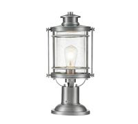 Quoizel Booker Outdoor Pedestal Light Industrial Aluminium IP44 Netlighting Grey One Size